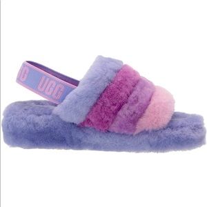 UGG Women's Fluff Yeah Slide Slipper Cornflower Multi BRAND NEW W/BOX NEVER WORN